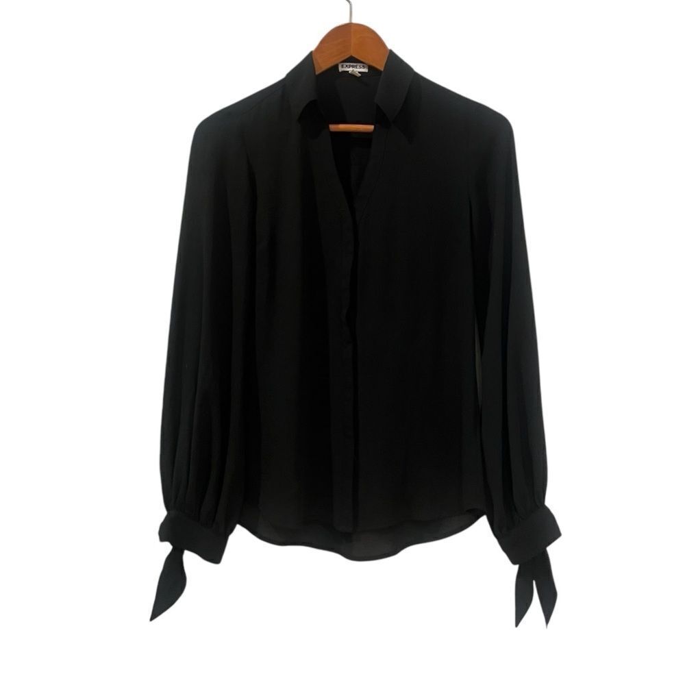 3 for $30! Express black sheer button down blouse. Size xs